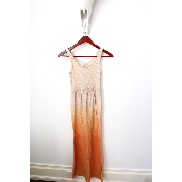 Saphia Ombré Cream & Orange Maxi Dress - Picture 4 of 7